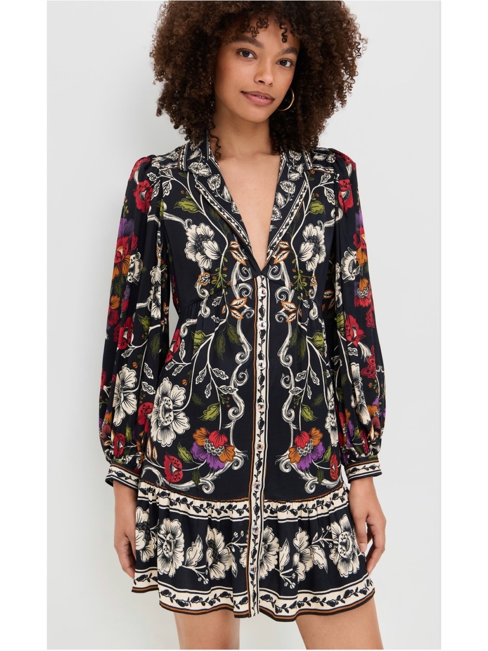 NWT Farm Rio Rococo Flowers Black Mini Dress Medium - Picture 15 of 17